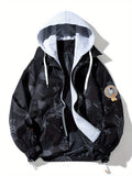 Astronaut Graffiti Two-Tone Hooded Windbreaker