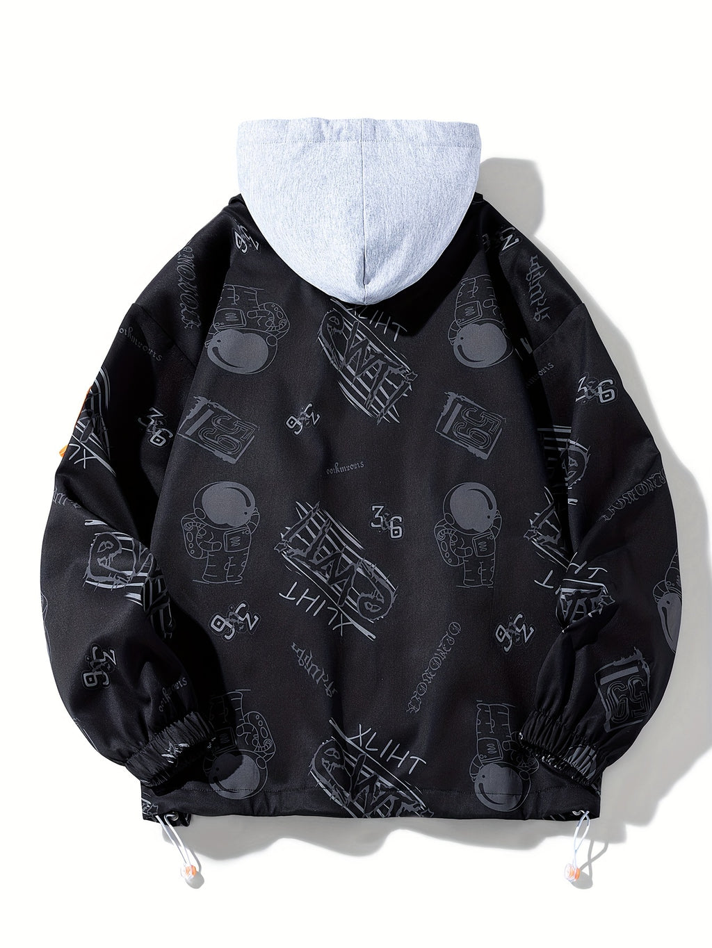 Astronaut Graffiti Two-Tone Hooded Windbreaker
