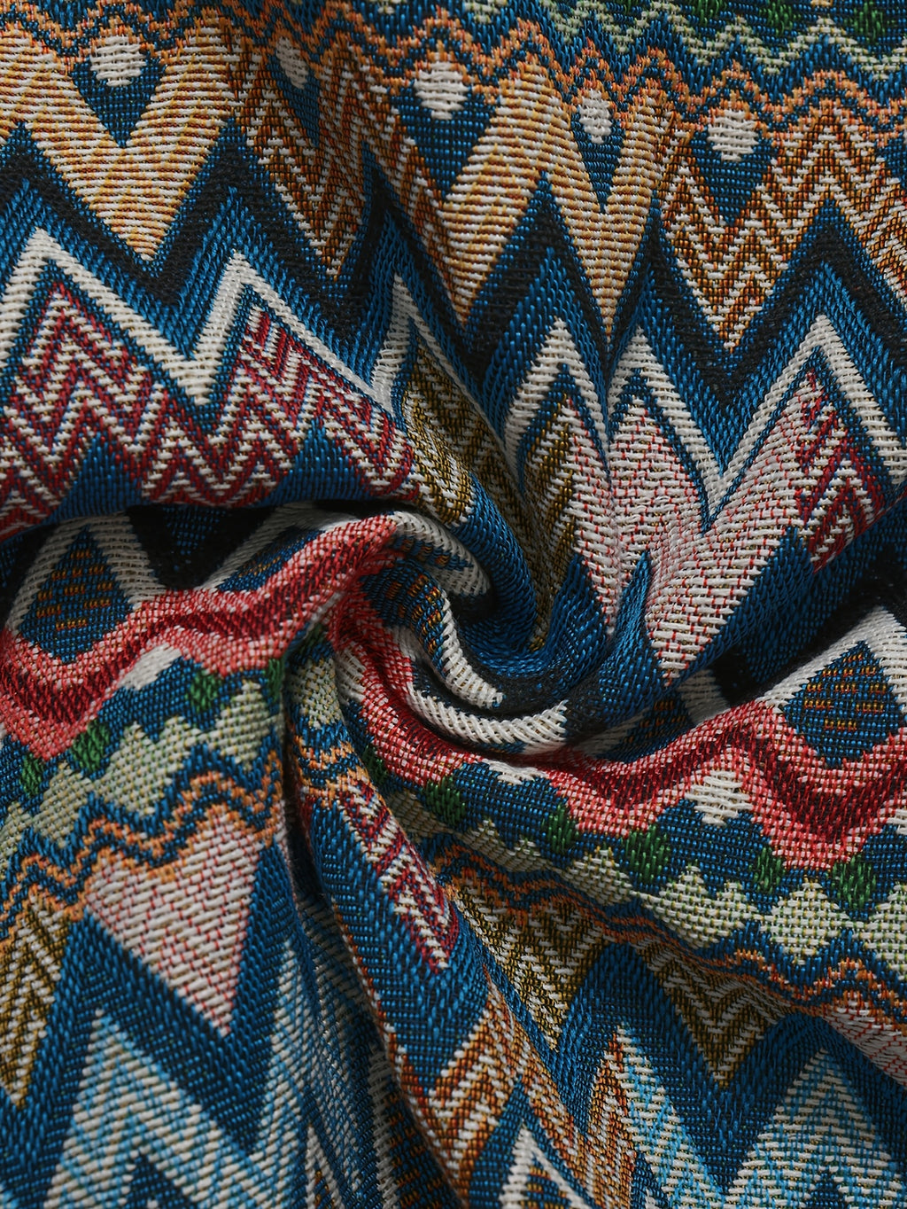 Bohemian Geometric Zigzag Print Long-Sleeve Shirt