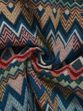 Bohemian Geometric Zigzag Print Long-Sleeve Shirt