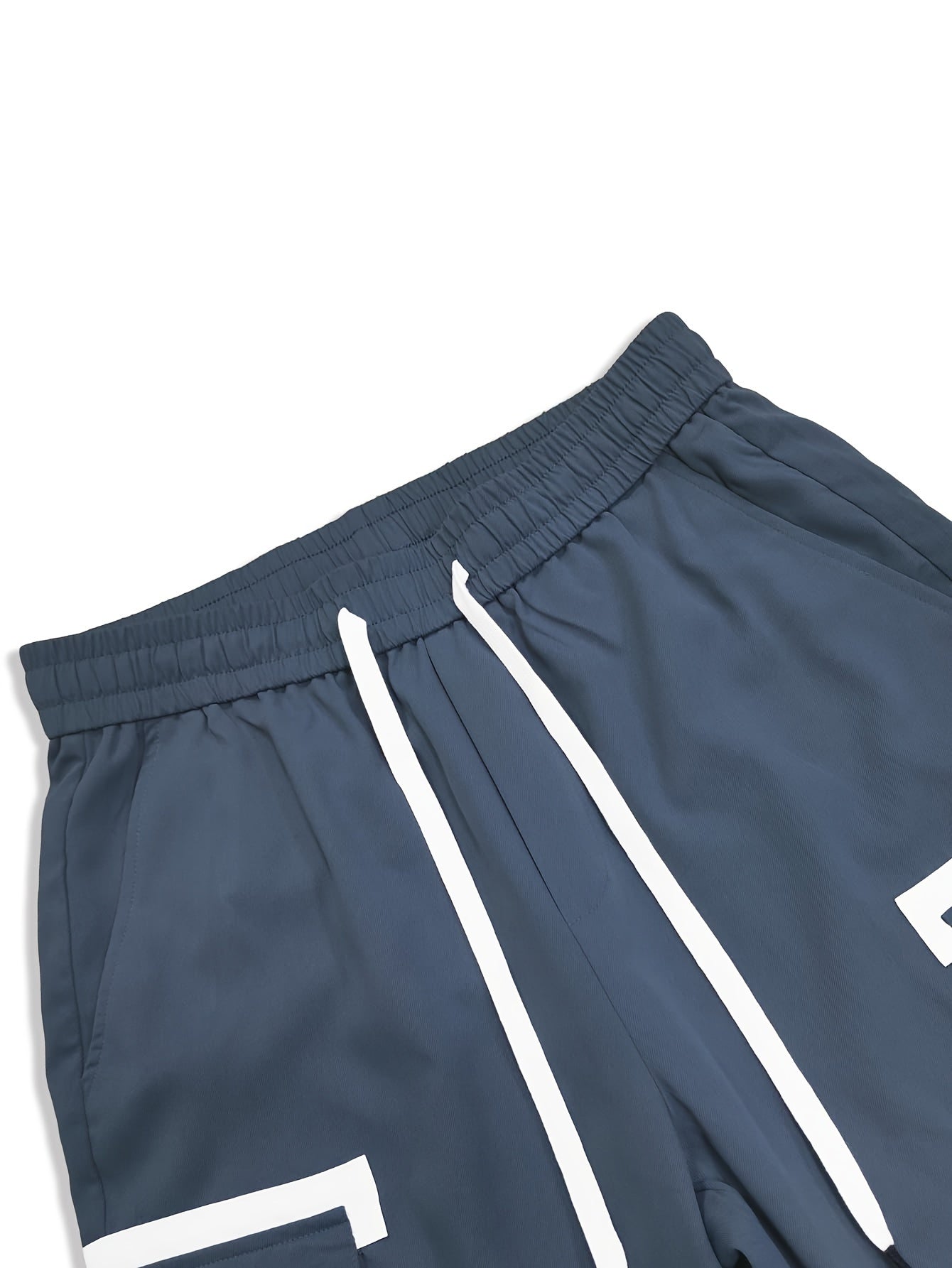 Navy & White Color-Block Cargo Jogger Pants
