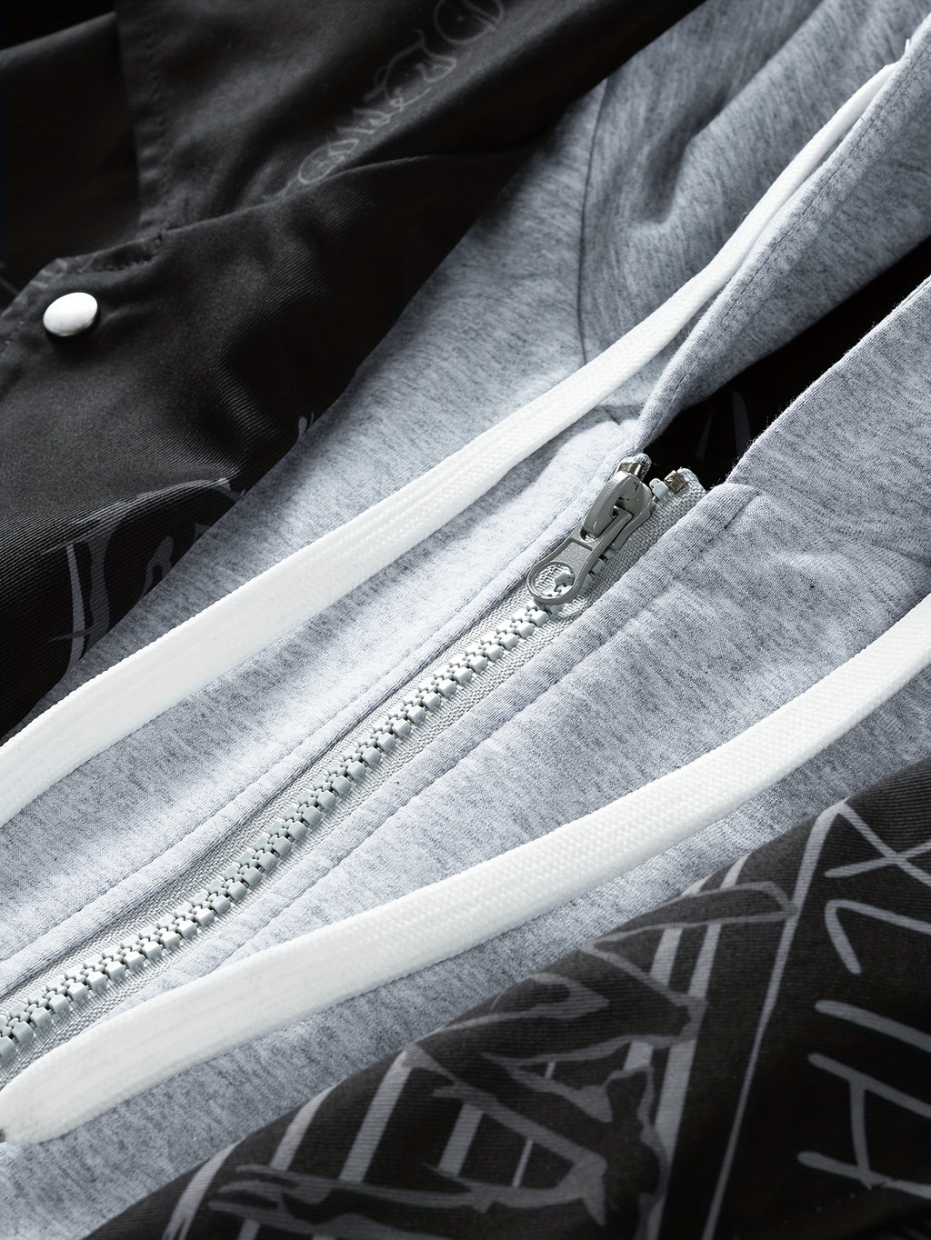 Astronaut Graffiti Two-Tone Hooded Windbreaker