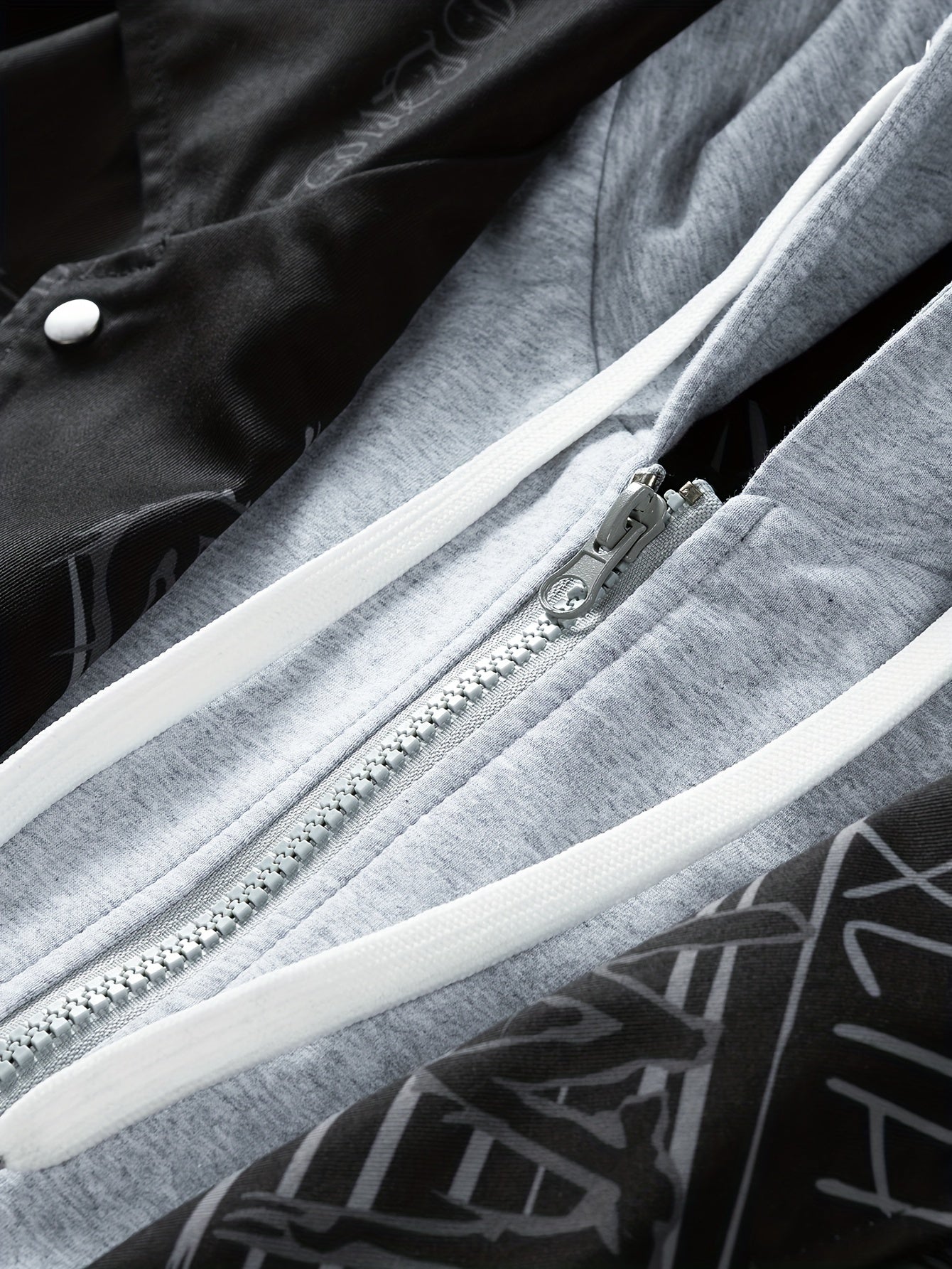 Astronaut Graffiti Two-Tone Hooded Windbreaker