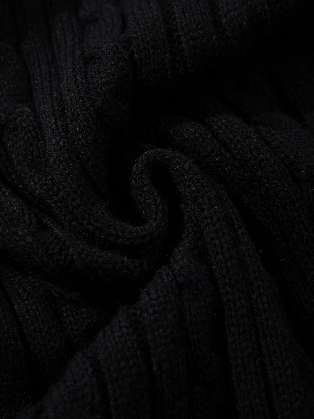 Black V-Neck Cricket Stripe Cable Knit Sweater