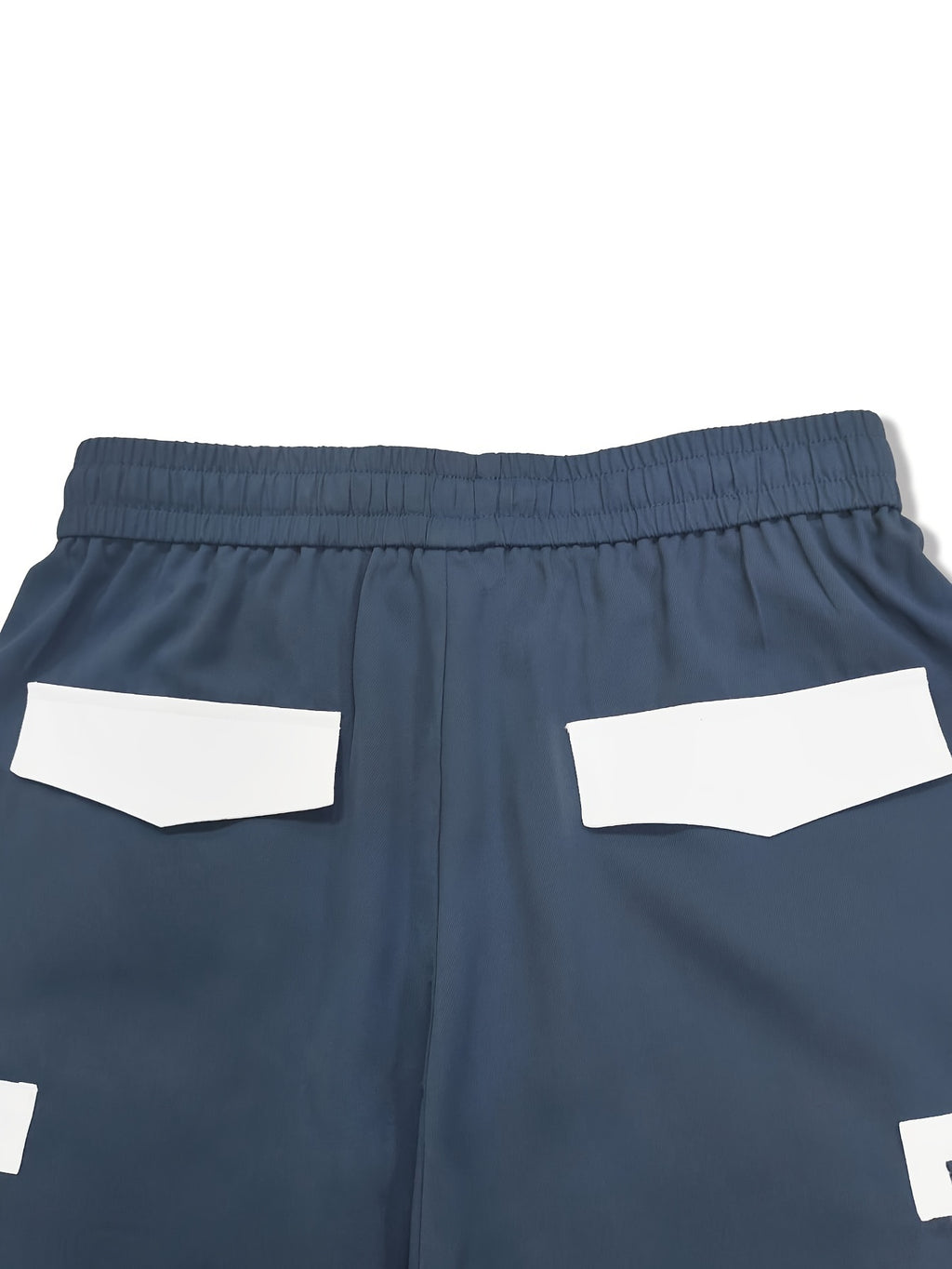 Navy & White Color-Block Cargo Jogger Pants