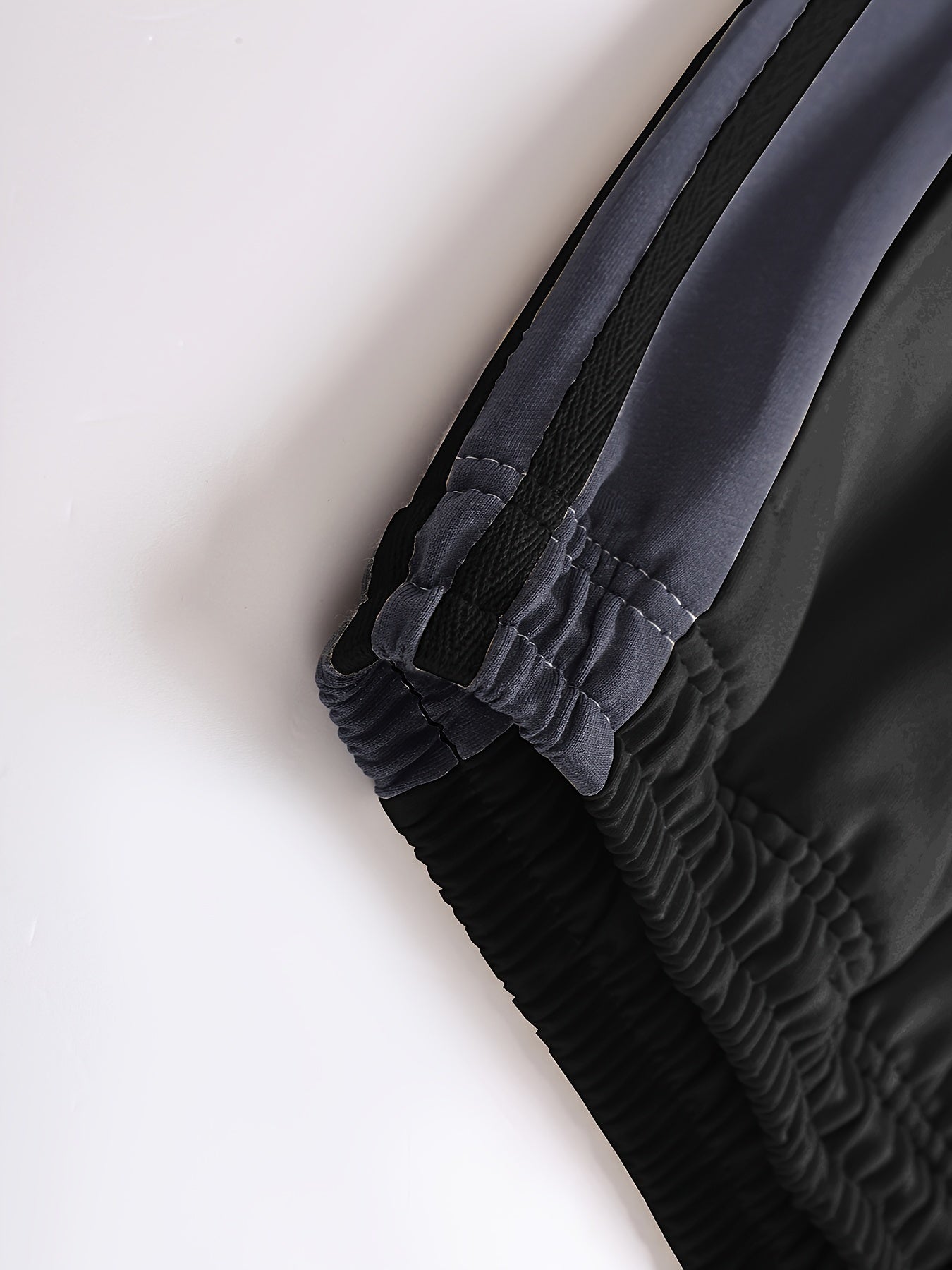 Black Contrast Stripe Athletic Tracksuit Set