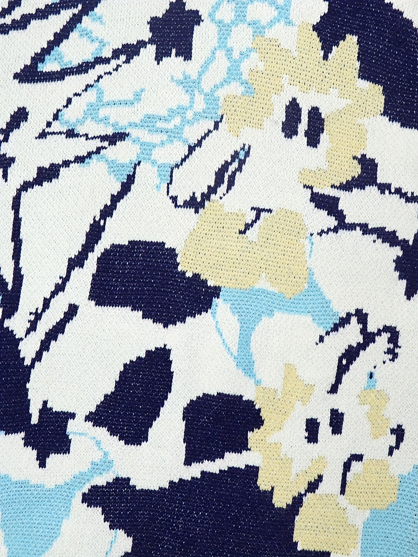 Abstract Watercolor Jacquard Oversized Crewneck Sweater