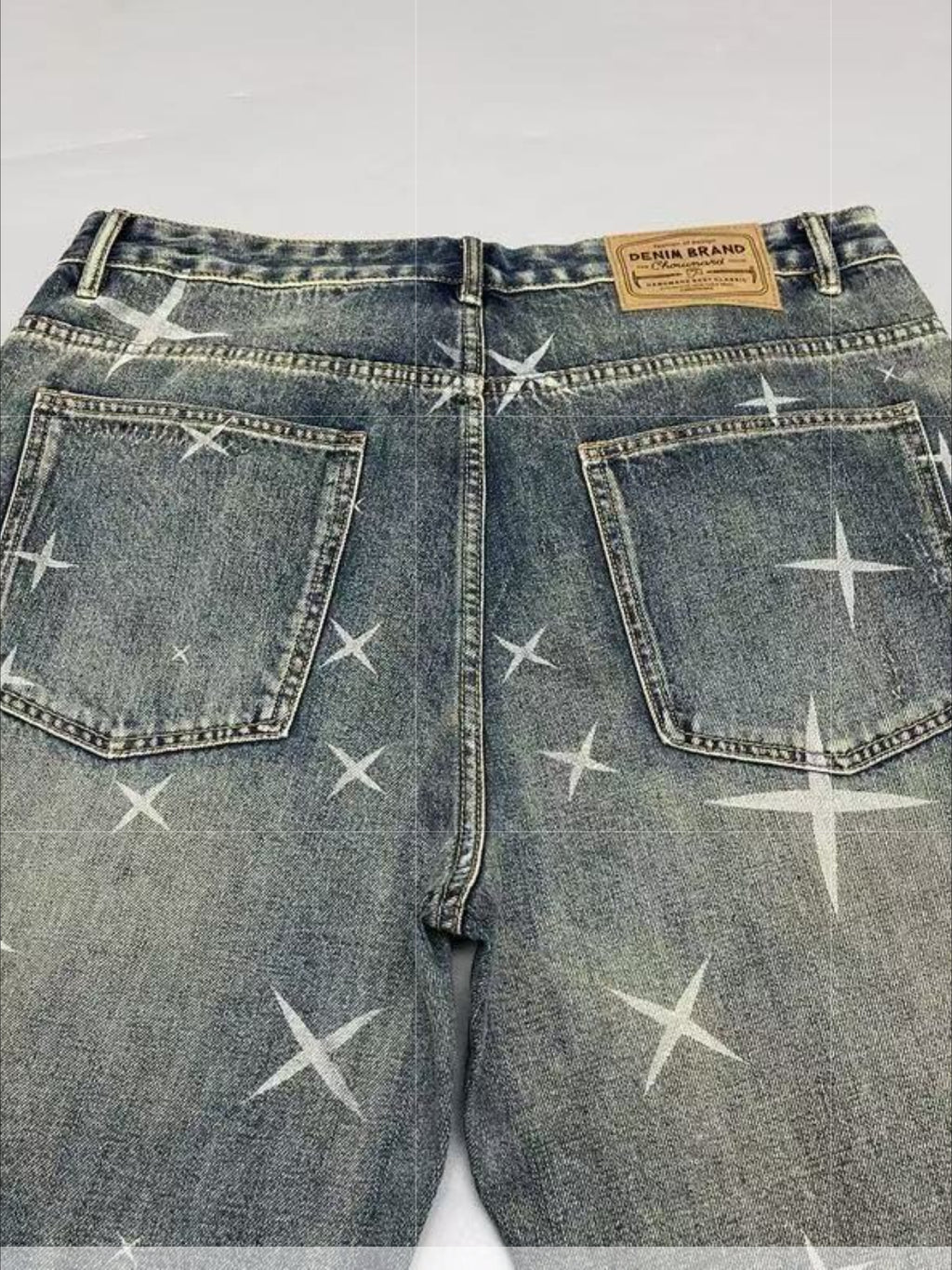 Vintage Star-Print Relaxed Straight-Leg Jeans